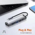 LDNIO DS-56H PD100W 6 In1 USB-C Multi-function Docking Station Type-c Data Hub For Computer Laptop - Image 5