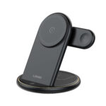 LDNIO WL02 5 IN 1 Desktop Wireless Charging Station Magnetic Stand + LED Night Light Fast Charger - Black