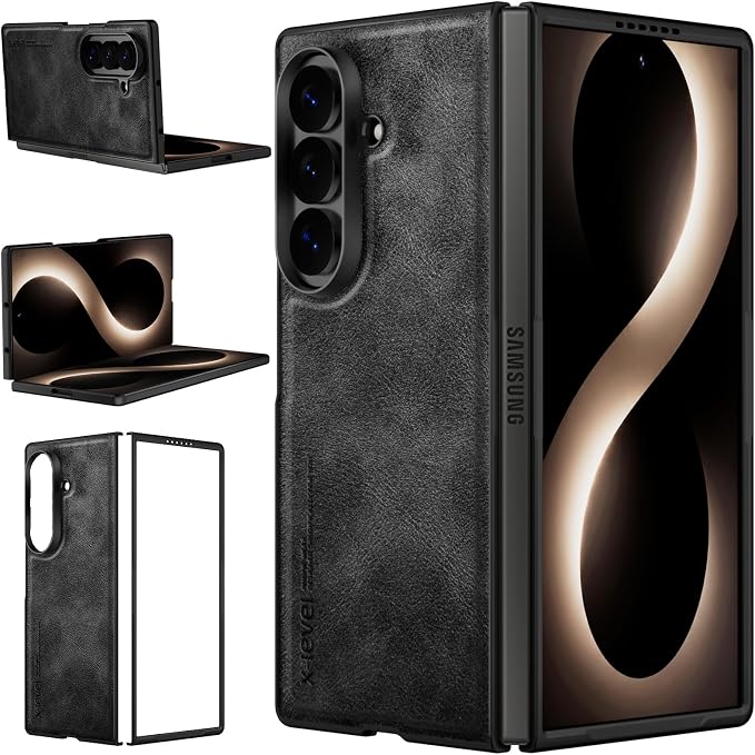 71YQSie3tTL._AC_SX679_ Samsung Galaxy Z Fold 8 / Fold 8 Ultra X-level Vintage PU Leather Protective Case - Image 1
