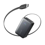 Anker Nano 10000mAh Power Bank, 45W, Built-in Retractable USB-C Cable - Black