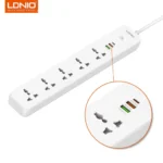 LDNIO SC5319 Multi Socket Extension Lead with 5 AC 3 USB Power Socket Plug Extender 2M - White - Image 3