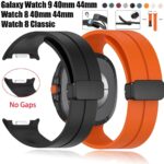 40mm/44mm/46mm Magnetic D-Buckle Silicone Strap For Samsung Galaxy Watch 9 / Watch 8 / Watch 8 Classic
