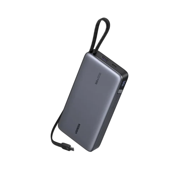 Ugreen 165W Digital Display 25000mah Powerbank with Built-in Cable - Grey