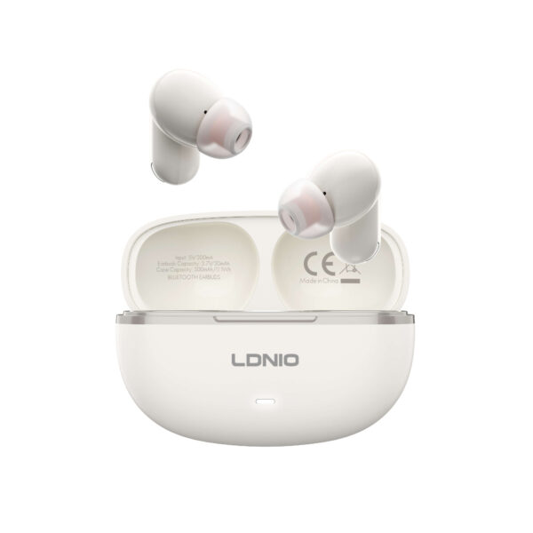 LDNIO T13 Wireless Earbuds Bluetooth Gaming Low Latency Music Earbuds Touch Control Stereo Channel Bluetooth 5.4 Long battery life - White