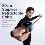 Baseus PrimeTrip VR1 60W Car Charger with Retractable Cable (U+C)+Type-C - Black - Image 3