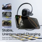 Baseus PrimeTrip VR1 60W Car Charger with Retractable Cable (U+C)+Type-C - Black - Image 4