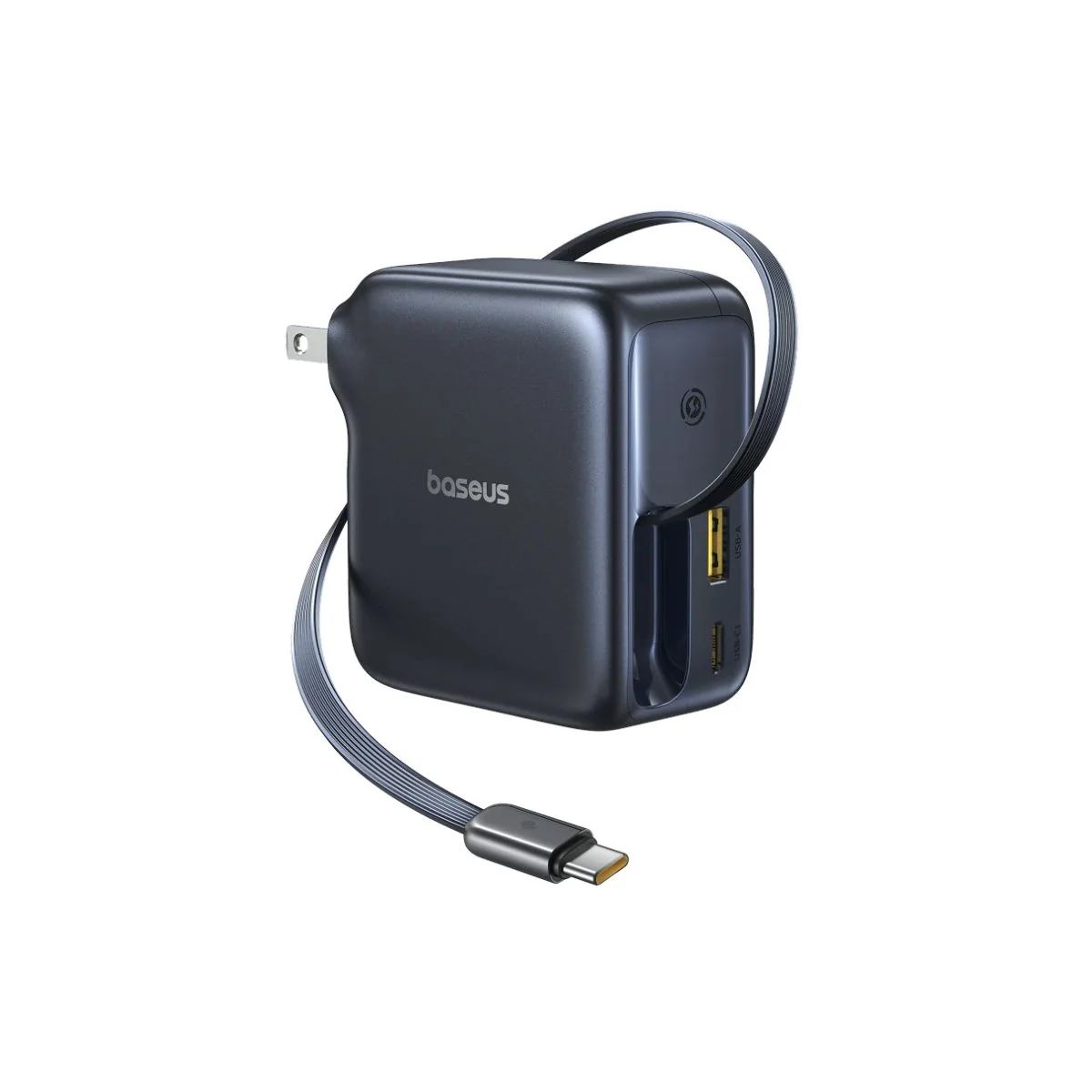 Baseus_EnerCore_CJ11_Fast_Charger_with_Retractable_Cable_2C_U_100W_1_3000x Baseus EnerCore CJ11 100W Fast Charger with Retractable Cable 2C+U - Black - Image 1