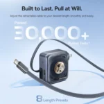 Baseus EnerCore CJ11 100W Fast Charger with Retractable Cable 2C+U - Black - Image 9