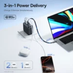 Baseus EnerCore CJ11 100W Fast Charger with Retractable Cable 2C+U - Black - Image 8