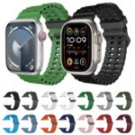 Ocean Dual-Row Hole Silicone Watch Strap for Apple Watch Ultra / Ultra 2 42mm(Old)/44mm/45mm/46mm