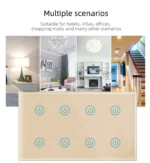 Switchora Smart Wi-fi Wall Switch 8 Gang Touch Panel Power Statistics and Child Lock - Image 6