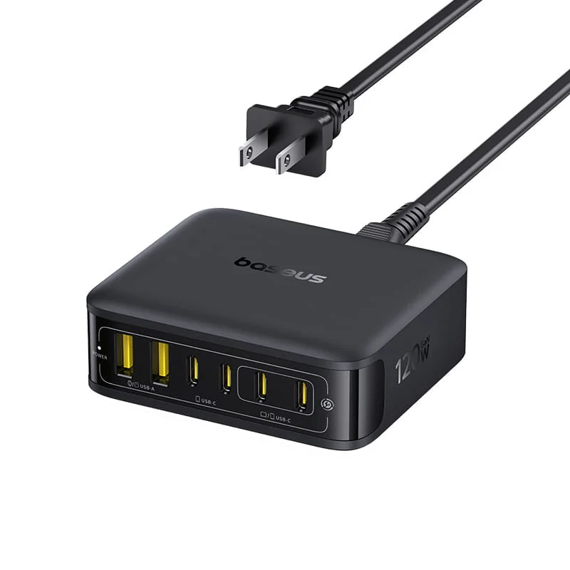 OS·E0120S00·Baseus-EnerFill-FH21-Desktop-Charging-Station-4C2U-120W-US·N_A·Image·White-background-i_12 Baseus EnerFill FH21 Desktop Charging Station 4C+2U 120W US - Black - Image 1