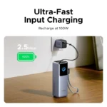 Ugreen 200W 25000mAh Fast Charging Digital Display Power Bank with Built-in Cable - Image 4