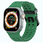 Ocean Dual-Row Hole Silicone Watch Strap for Apple Watch Ultra / Ultra 2 42mm(Old)/44mm/45mm/46mm - Image 3