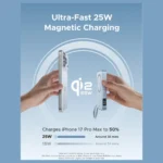 UGREEN 30W MagFlow 10000mAh Magnetic Wireless Power Bank Qi2 Certified 25W Wireless Charging, Built-in USB-C Cable - Blue - Image 3