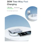 UGREEN 30W MagFlow 10000mAh Magnetic Wireless Power Bank Qi2 Certified 25W Wireless Charging, Built-in USB-C Cable - Blue - Image 5
