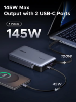 Ugreen 145W 20,000mAh Power Bank with Built-in Cable - Grey - Image 2