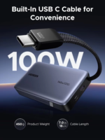 Ugreen 145W 20,000mAh Power Bank with Built-in Cable - Grey - Image 4